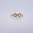 Anillo Infinito 1.05gr / T7 / Circones De Colores Oro Amarillo 18K $