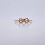 Anillo Infinito 1.05gr / T7 / Circones De Colores Oro Amarillo 18K $