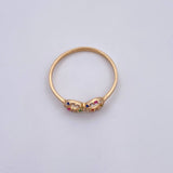 Anillo Infinito 1.05gr / T7 / Circones De Colores Oro Amarillo 18K $