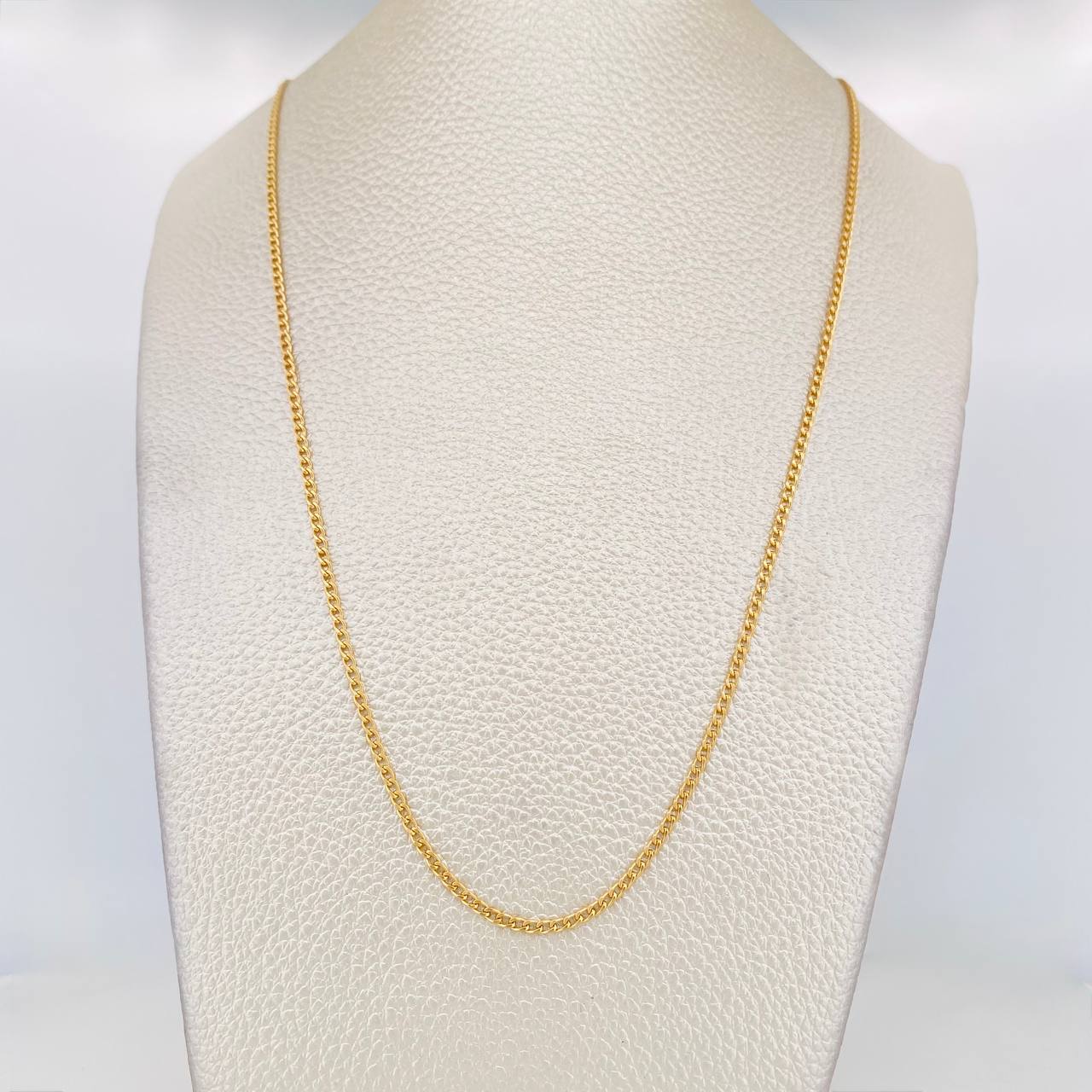 Cadena Cubana 2.4g / 50cm / 1.7mm Oro Amarillo 18K