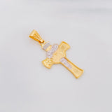 Dije Cruz Rostro Cristo 4.7g / 4cm Dos Oros Amarillo Blanco 18K