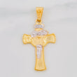 Dije Cruz Rostro Cristo 4.7g / 4cm Dos Oros Amarillo Blanco 18K