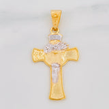 Dije Cruz Rostro Cristo 4.7g / 4cm Dos Oros Amarillo Blanco 18K