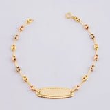 Pulso Bebé GC Placa Ovalada Bordeada 1.75g / 14.6cm / 3.3mm Tres Oros 18K