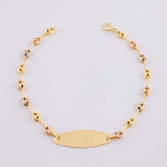 Pulso Bebé GC Placa Ovalada 1.65g / 15cm / 3.3mm Tres Oros 18K