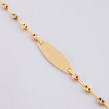 Pulso Bebé GC Placa Ovalada 1.6g / 15cm / 3.3mm Tres Oros 18K