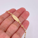 Pulso Bebé GC Placa Ovalada 1.6g / 15cm / 3.3mm Tres Oros 18K