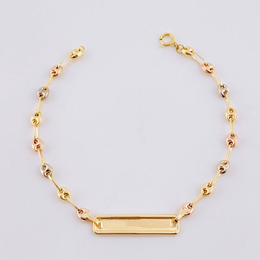 Pulso Bebé GC Placa Rectangular 1.65g / 14.8cm / 3.3mm Tres Oros 18K
