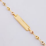 Pulso Bebé GC Placa Rectangular 1.65g / 14.8cm / 3.3mm Tres Oros 18K