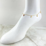 Tobillera Aro Seguido Dijes 3.35gr / 25cm / Oro 18K