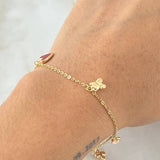 Pulso Aro Seguido Dijes 2.35gr / 18cm / Oro 18K
