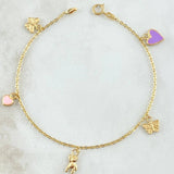 Pulso Aro Seguido Dijes 2.35gr / 18cm / Oro 18K