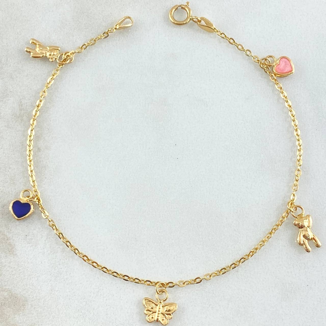 Pulso Aro Seguido Dijes 2gr / 18cm / Oro 18K