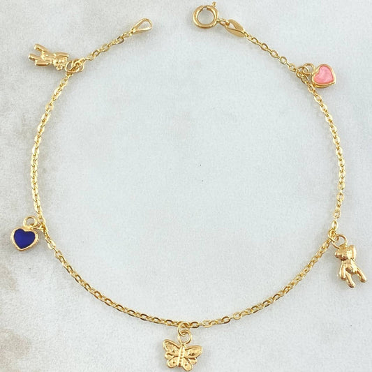 Pulso Aro Seguido Dijes 2gr / 18cm / Oro 18K
