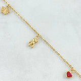 Pulso Aro Seguido Dijes 2.15gr / 18cm / Oro 18K