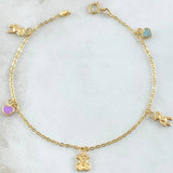 Pulso Aro Seguido Dijes 2.05gr / 18cm / Oro 18K