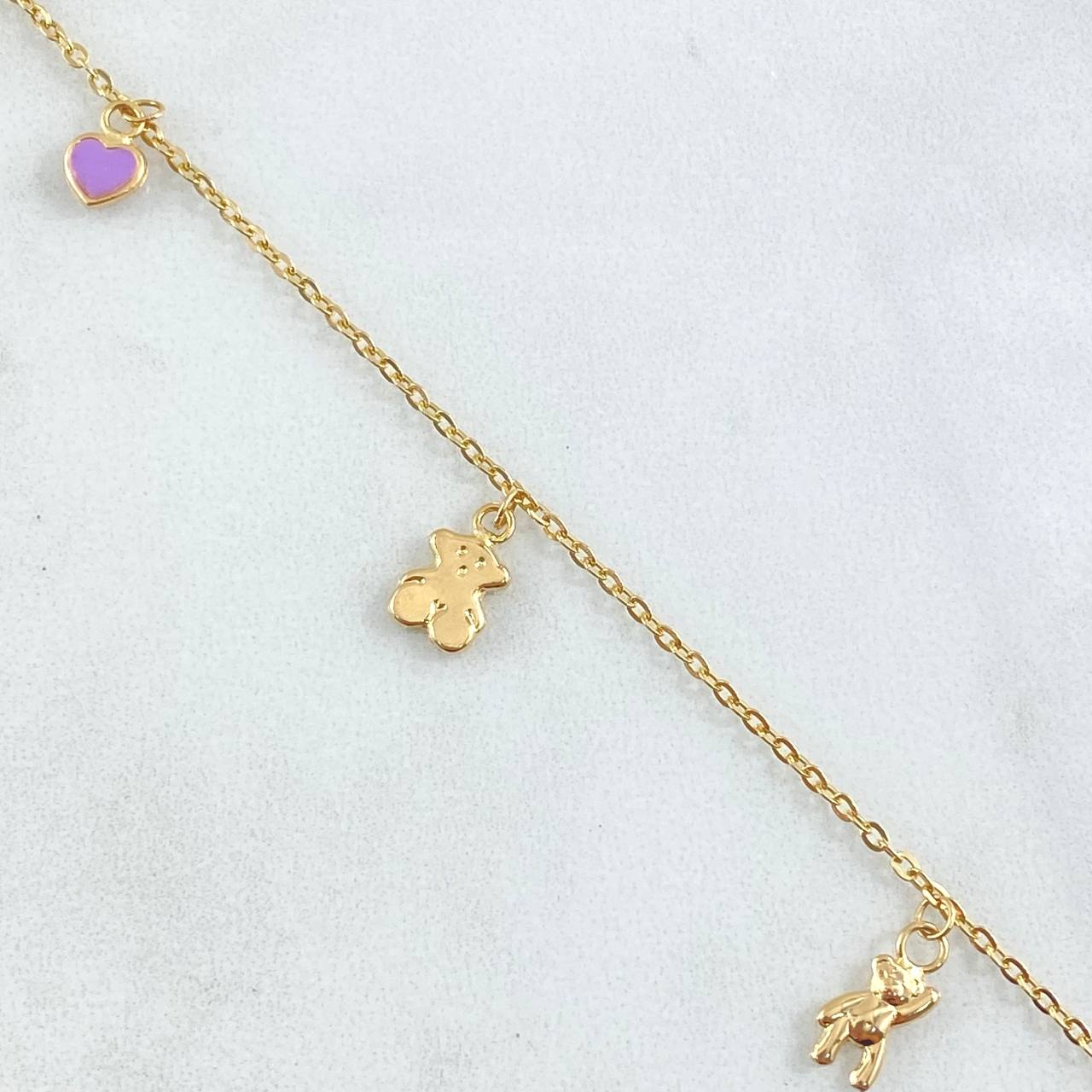 Pulso Aro Seguido Dijes 2.05gr / 18cm / Oro 18K