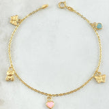Pulso Aro Seguido Dijes 2.15gr / 18cm / Oro 18K