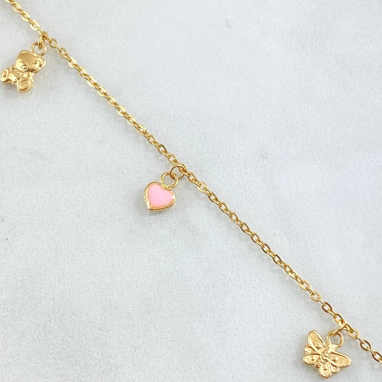 Pulso Aro Seguido Dijes 2.15gr / 18cm / Oro 18K