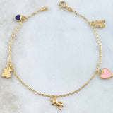 Pulso Aro Seguido Dijes 2.3gr / 18cm / Oro 18K