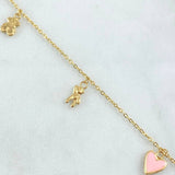 Pulso Aro Seguido Dijes 2.3gr / 18cm / Oro 18K