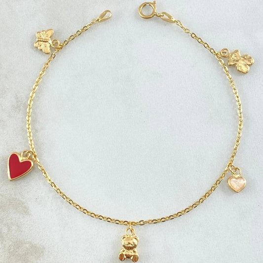 Pulso Aro Seguido Dijes 2.35gr / 18cm / Oro 18K