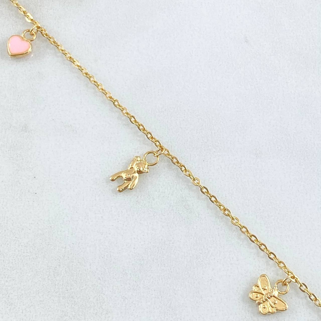 Pulso Aro Seguido Dijes 2.35gr / 18cm / Oro 18K