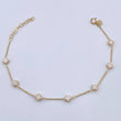 Pulso Trebol Aro Seguido 2.4gr / 19.2cm / 1mm Agata Blanco Oro Amarillo +4 18K &