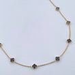 Cadena Aro Seguido Trebol 5.1gr / 45.5cm / 0.8mm Onix Negra Oro Amarillo +4 18K &