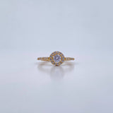 Anillo Halo Churumbela Circulo 2.2gr / T6 1/4 / Circones Blancos Oro Amarillo 18K &