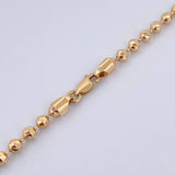 Cadena Militar 23.65gr / 61.5cm / 4mm Bolas Diamantadas Oro Amarillo 18K &