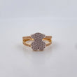 Anillo Oso Ts 3.75gr / T6 1/4 / Circones Blancos Dos Oros Amarillo Blanco 18K $