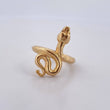 Anillo Serpiente 5.15gr / T6 1/2 / Circones Negros  Oro Amarillo 18K $
