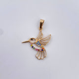 Dije Colibri 1.1gr / 2.8cm / Circones De Colores Oro Amarillo 18K $