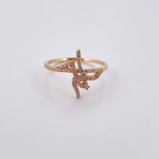 Anillo Fe 1.9gr / T7 1/2 / Circones Blancos Oro Amarillo 18K $