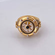 Anillo Timon Ancla 13.15gr / T8 3/4 / Circones Negros  Dos Oros Amarillo Blanco 18K $