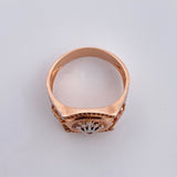 Anillo Corona Rx 7.4gr / T11 1/2 / Circones Blancos Negros Dos Oros Blanco Rosa 18K $