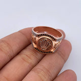 Anillo Corona Rx 7.4gr / T11 1/2 / Circones Blancos Negros Dos Oros Blanco Rosa 18K $