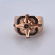 Anillo Estrella Cardinal 10gr / T11 3/4 / Circones Negros Dos Oros Negro  Rosa 18K $