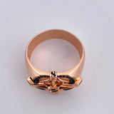 Anillo Estrella Cardinal 10gr / T11 3/4 / Circones Negros Dos Oros Negro  Rosa 18K $