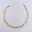 Pulso Tipo Militar Espiga 3.1gr / 19cm / 4mm Bolas Diamanatadas Oro Amarillo 18K $