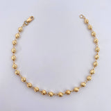 Pulso Tipo Militar Espiga 3.1gr / 19cm / 4mm Bolas Diamanatadas Oro Amarillo 18K $