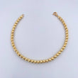 Pulso Tipo Militar 4.65gr / 19.4cm / 4mm Bolas Diamantadas Oro Amarillo 18K &