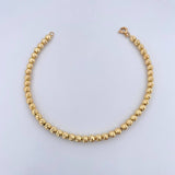 Pulso Tipo Militar 4.65gr / 19.4cm / 4mm Bolas Diamantadas Oro Amarillo 18K &