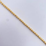 Pulso Tipo Militar 4.5gr / 19.3cm / 4mm Bolas Diamantadas Oro Amarillo 18K &