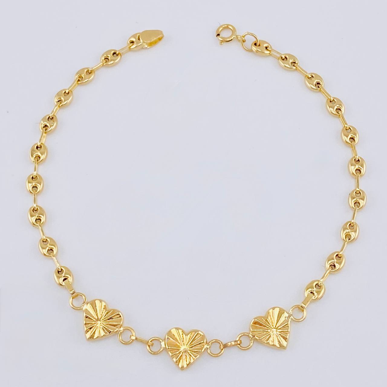 Pulso Gc Corazón Diamantado 2.45 g / 18.5 cm / 3.2 mm Oro Amarillo 18K