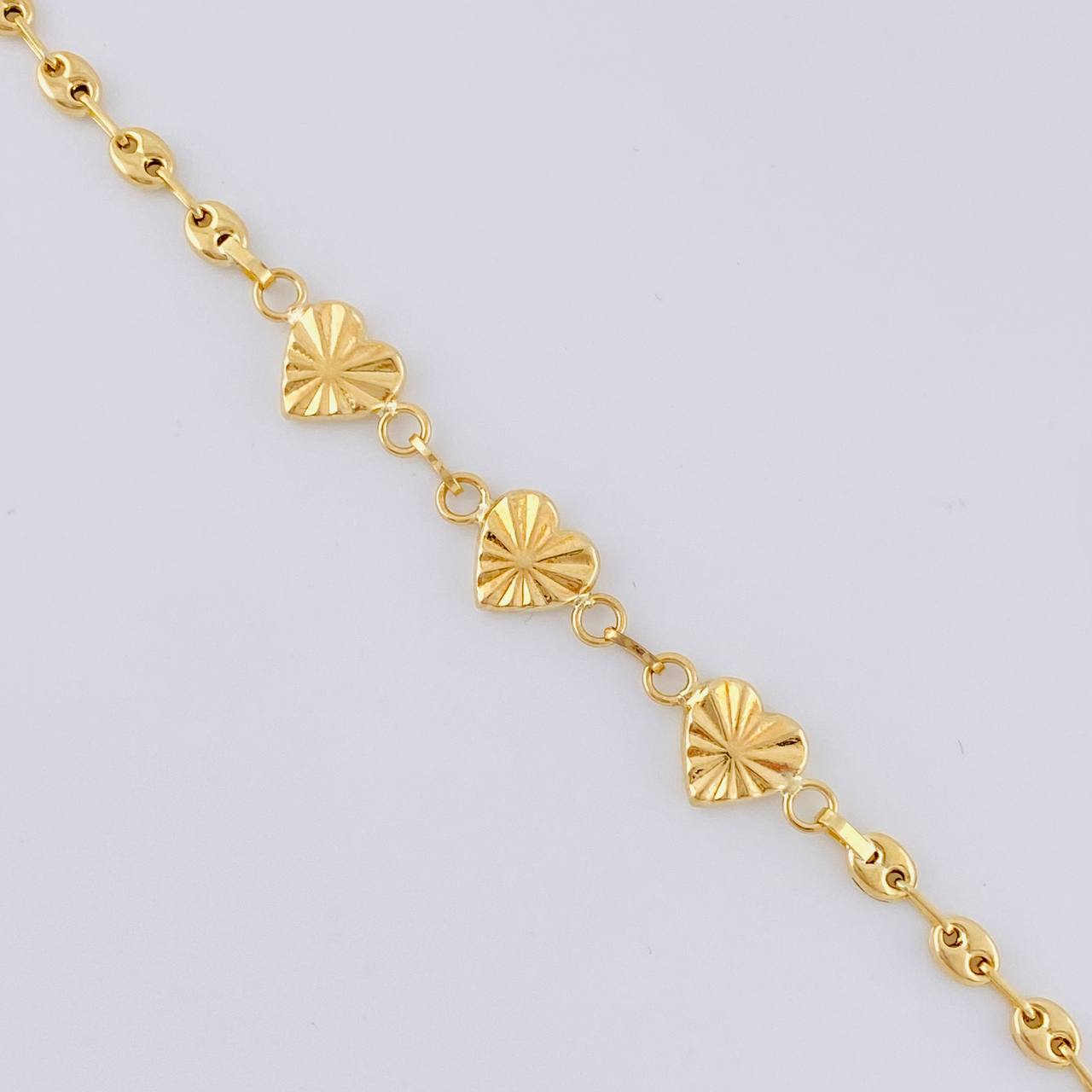 Pulso Gc Corazón Diamantado 2.45 g / 18.5 cm / 3.2 mm Oro Amarillo 18K