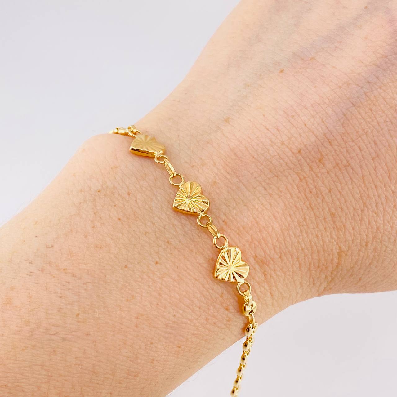 Pulso Gc Corazón Diamantado 2.45 g / 18.5 cm / 3.2 mm Oro Amarillo 18K
