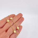 Pulso Espiga Trebol Diamantado 3.45 g / 19.2 cm / 1.4 mm Oro Amarillo 18K