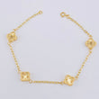 Pulso Espiga Trebol Diamantado 2.7 g / 18 cm / 1 mm Oro Amarillo 18K